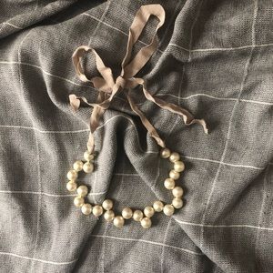 J. Crew Statement Pearl Ribbon Necklace